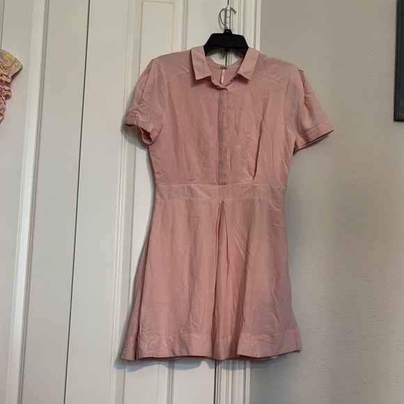 Free People Orange A-Line Mini Dress with Peter Pan Collar - Picture 1 of 4